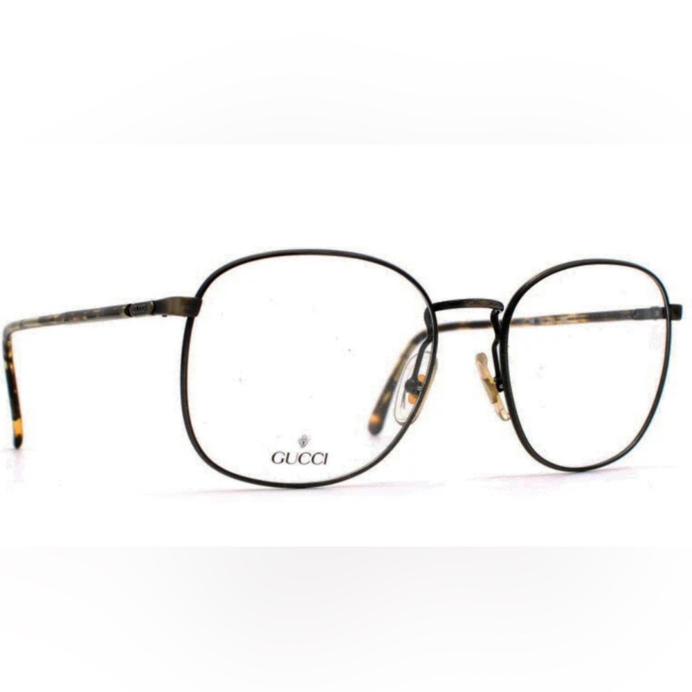 Vintage 90’S GUCCI GG1312 Eyeglasses Glasses Unisex Round Havana Brown Frame